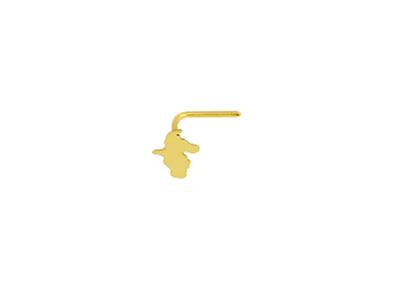 Percing Nose Card Martinqiue 5 Mm, Perno Angolare, Oro Giallo 18 Carati