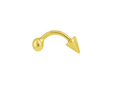 Coni Per Sopracciglia + Sfera, Asta Curva 1,2 X 8 Mm, Oro Giallo 18 Ct. - Immagine Standard - 1