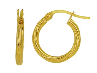 Tubo Torchon Creoles 2 Mm, Diametro Interno 10 Mm, Oro Giallo 18 Ct.