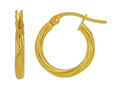 Tubo Torchon Creoles 2 Mm, Diametro Interno 15 Mm, Oro Giallo 18 Ct.