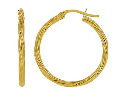 Tubo Torchon Creoles 2 Mm, Diametro Interno 20 Mm, Oro Giallo 18 Ct.