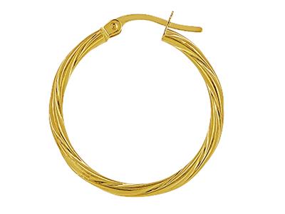 Tubo Torchon Creoles 2 Mm, Diametro Interno 20 Mm, Oro Giallo 18 Ct. - Immagine Standard - 2