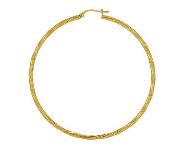 Tubo Torchon Creoles 2 Mm, Diametro Interno 50 Mm, Oro Giallo 18 Ct. - Immagine Standard - 2