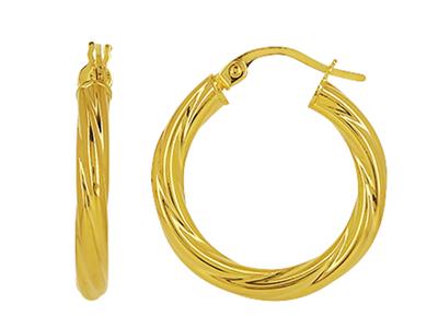 Tubo Torchon Creoles 3 Mm, Diametro Interno 15 Mm, Oro Giallo 18 Ct.