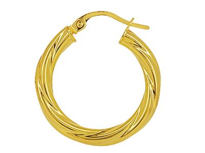 Tubo Torchon Creoles 3 Mm, Diametro Interno 15 Mm, Oro Giallo 18 Ct. - Immagine Standard - 2