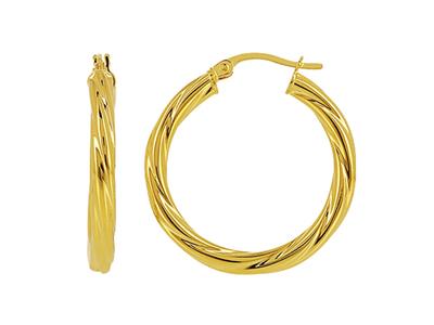 Tubo Torchon Creoles 3 Mm, Diametro Interno 20 Mm, Oro Giallo 18 Ct.