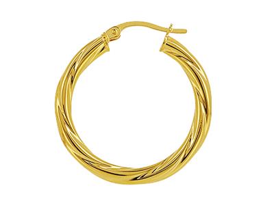 Tubo Torchon Creoles 3 Mm, Diametro Interno 20 Mm, Oro Giallo 18 Ct. - Immagine Standard - 2