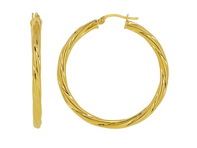 Tubo Torchon Creoles 3 Mm, Diametro Interno 30 Mm, Oro Giallo 18 Ct. - Immagine Standard - 1