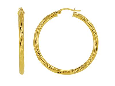 Tubo Torchon Creoles 3 Mm, Diametro Interno 30 Mm, Oro Giallo 18 Ct.