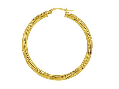 Tubo Torchon Creoles 3 Mm, Diametro Interno 30 Mm, Oro Giallo 18 Ct. - Immagine Standard - 2