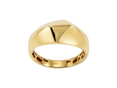 Anello Fascia Sfaccettata 9 Mm, Orogiallo 18 Kt, Misura 56