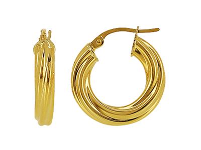 Tubo Torchon Creoles 4 Mm, Diametro Interno 10 Mm, Oro Giallo 18 Ct.