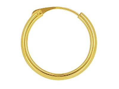 Tubo Cavo Creoles 2 Mm, Diametro Interno 18 Mm, Oro Giallo 18 Ct. - Immagine Standard - 2