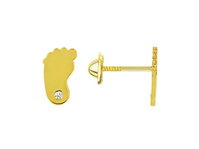 Orecchini Babyfoot 8 Mm, Con Ossido Di Zirconio, Oro Giallo 18 Ct. - Immagine Standard - 1