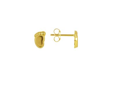 Orecchini Baby Feet 6 Mm, Oro Giallo 18 Carati - Immagine Standard - 1