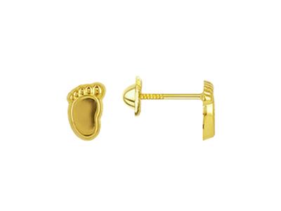 Orecchini Baby Feet 6 Mm, Oro Giallo 18 Carati - Immagine Standard - 1