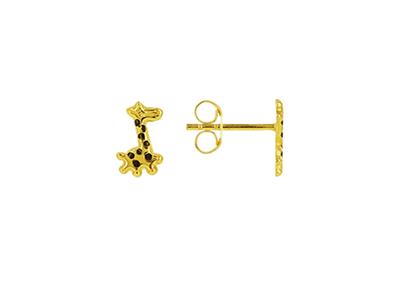 Orecchini Giraffa Smaltata, 8 Mm, Oro Giallo 18 Carati - Immagine Standard - 1