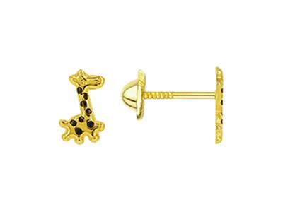 Orecchini Giraffa Smaltata, 8 Mm, Oro Giallo 18 Carati - Immagine Standard - 1