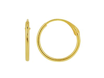 Creoli, Tubo Cavo 1 Mm, Diametro Interno 10 Mm, Oro Giallo 18 Ct. - Immagine Standard - 1