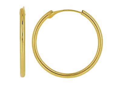 Creoli, Tubo Cavo 1 Mm, Diametro Interno 12 Mm, Oro Giallo 18 Ct. - Immagine Standard - 1