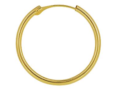 Creoli, Tubo Cavo 1 Mm, Diametro Interno 12 Mm, Oro Giallo 18 Ct. - Immagine Standard - 2