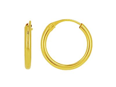 Tubo Cavo Creoles 1,50 Mm, Diametro Interno 9 Mm, Oro Giallo 18 Ct.