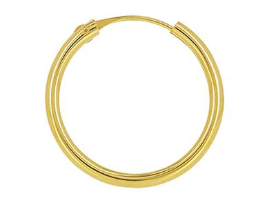 Tubo Cavo Creoles 1,50 Mm, Diametro Interno 17 Mm, Oro Giallo 18 Ct. - Immagine Standard - 2