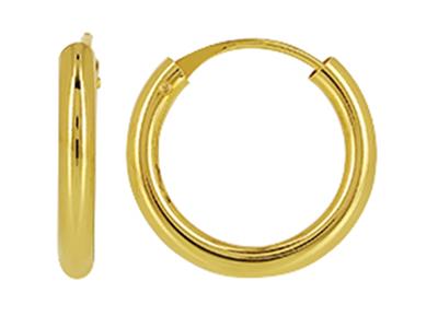 Tubo Cavo Creoles 2 Mm, Diametro Interno 10 Mm, Oro Giallo 18 Ct.