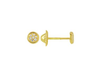 Orecchini 4,5 MM Ossido Di Zirconio, Oro Giallo 18 Carati