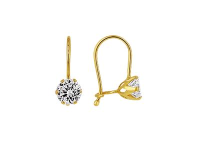 Orecchini In Ossido Di Zirconio 5 Mm, 6 Griffe, Oro Giallo 18k - Immagine Standard - 1