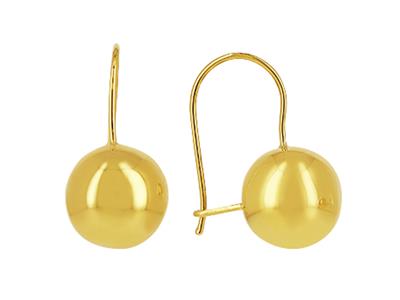 Orecchini 10 MM Su Gancio A Filo, Oro Giallo 18 Ct. - Immagine Standard - 1