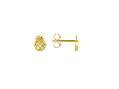 Orecchini Ananas 6 Mm, Oro Giallo 18 Carati - Immagine Standard - 1