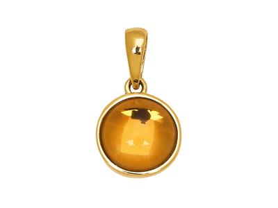 Pendente Cabochon Con Citrino Da 1,32 Ct, Oro Giallo 18 Carati