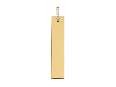 Pendente A Barra, Diamanti Da 0,04 Ct, Oro Giallo 18 Carati