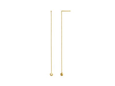 Orecchini A Catena Pendenti, Diamante Solitario Da 0,08 Ct, Oro Giallo18 Carati - Immagine Standard - 1