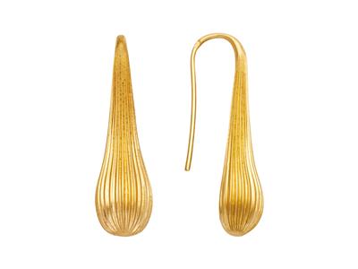 Orecchini Pendenti, Striati 30 Mm, Oro Giallo 18 Ct. - Immagine Standard - 1