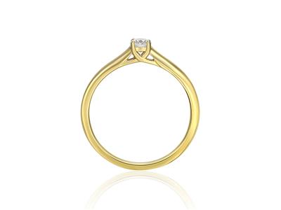Anello Solitario, Diamante Da 0,10 Ct, Oro Giallo 18 Kt, Dito 52 - Immagine Standard - 2