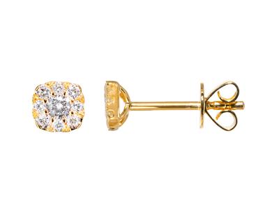 Orecchini A Bottone Con Montatura Illusion Da 5 Mm, Diamanti Da 0,26 Ct, Oro Giallo 18 Carati