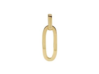 Ciondolo A Catena Ovale 28 X 11,50 Mm, Tubo Cavo, Oro Giallo 18k