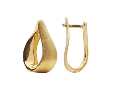 Orecchini A Triangolo Satinati, Altezza 20 Mm, Oro Giallo 18k