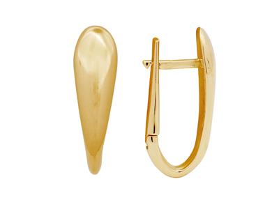 Orecchini A Forma Di Virgola, Altezza 25 Mm, Oro Giallo 18k
