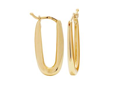 Orecchini, Maglia Allungata, Altezza 26 Mm, Oro Giallo 18k