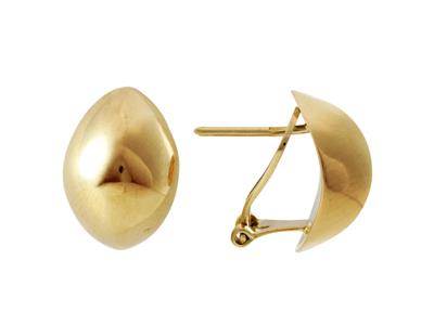 Orecchini A Cupola, 10 X 15 Mm, Oro Giallo 18k