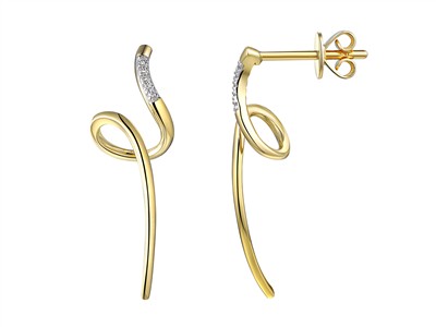 Orecchini Serpente 26 Mm, Diamanti 0,02 Ct, Oro Giallo 18 Kt