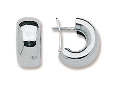 Orecchini Da 14 Mm, Anello Largo, Oro Bianco 18 Carati - Immagine Standard - 1