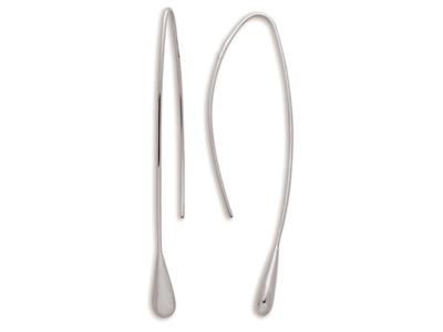Orecchini Da 65 Mm, Goccia Su Stelo, Oro Bianco 18 Carati