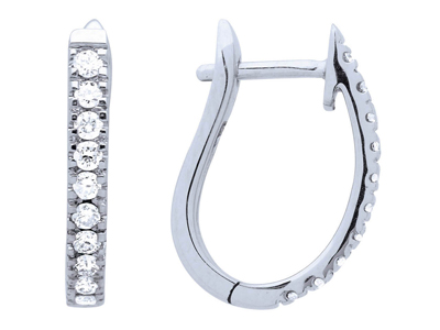 Orecchini A Cerchio Ovali, Diamantida 0,48 Ct, Oro Bianco Da 18 Carat I - Immagine Standard - 1