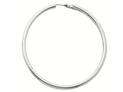 Orecchini A Cerchio, Filo Rotondo 1,6 Mm, Diametro Esterno 35 Mm, Oro Bianco 18 Ct. - Immagine Standard - 1