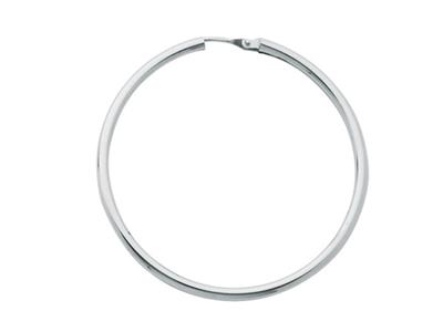 Orecchini A Cerchio, Filo Rotondo 1,6 Mm, Diametro Interno 40 Mm, Oro Bianco 18 Ct. - Immagine Standard - 1