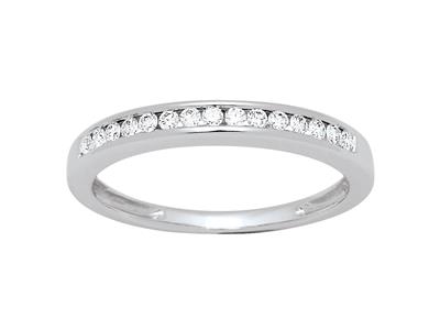 Fede Nuziale Semi-eternit Con Incastonatura A Binario, Diamanti Rotondi Da 0,17 Ct, Oro Bianco 18 Kt, Midito 50